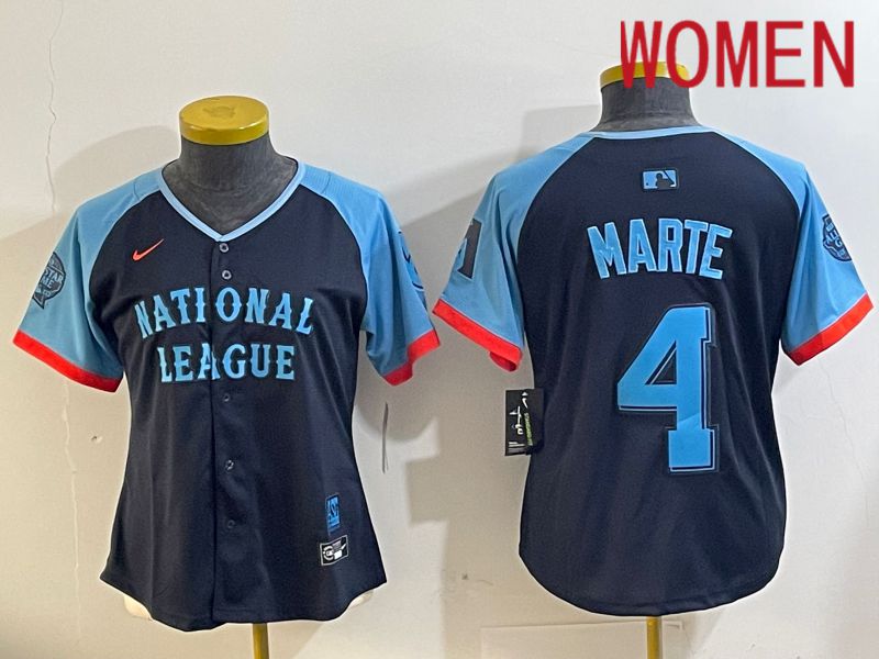 Women Arizona Diamondback #4 Marte Blue All star 2024 Nike MLB Jersey style 1